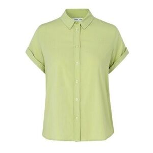 NEW Samson Samsoe Majan Short Sleeve Hampden Majan Shirt in Meadow Mist